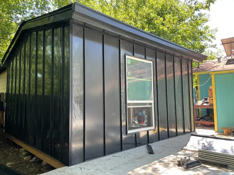 Black standing seam metal wall panels for Metal Roof Installation in Libertyville